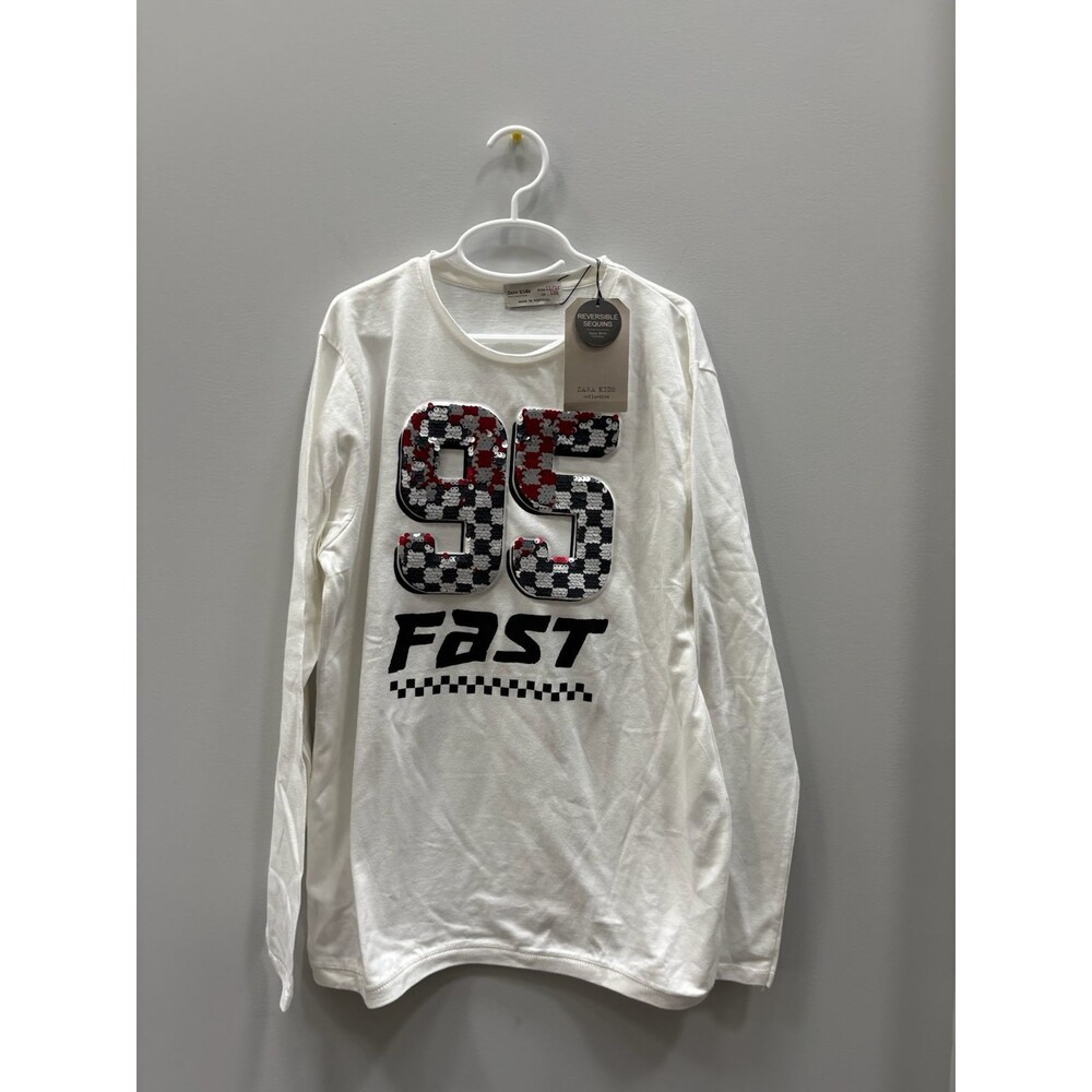 NWT Zara Kids 95 Fast Flip Sequin Long Sleeve Boys’ Shirt 11/12
